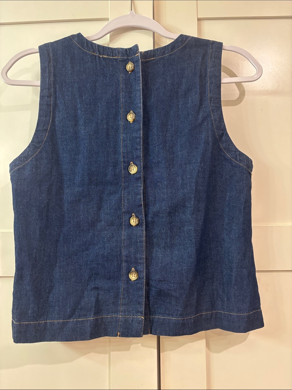 New Anthropologie The Workshop Dark Blue Denim Reversible Sleeveless Tank Top, S